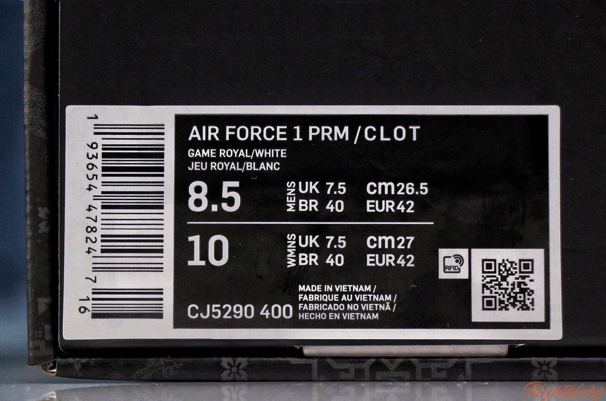 2019 CLOT x Nike Air Force 1 Low Game Royal