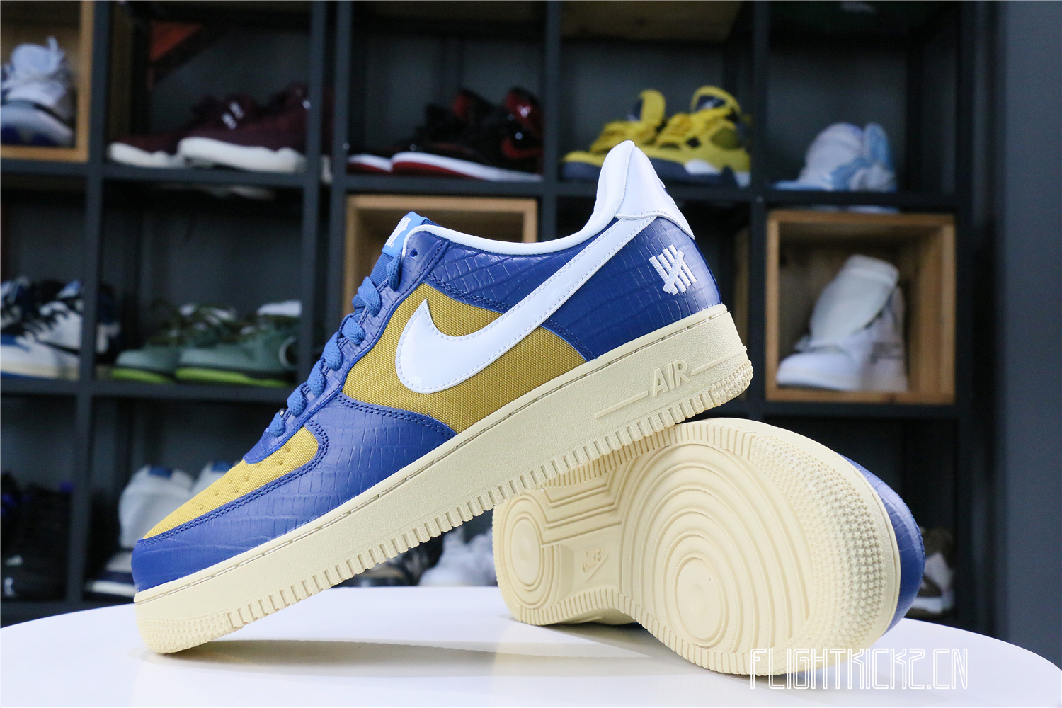 Nike Air Force 1 Low SP Undefeated 5 On It Blue Yellow Croc