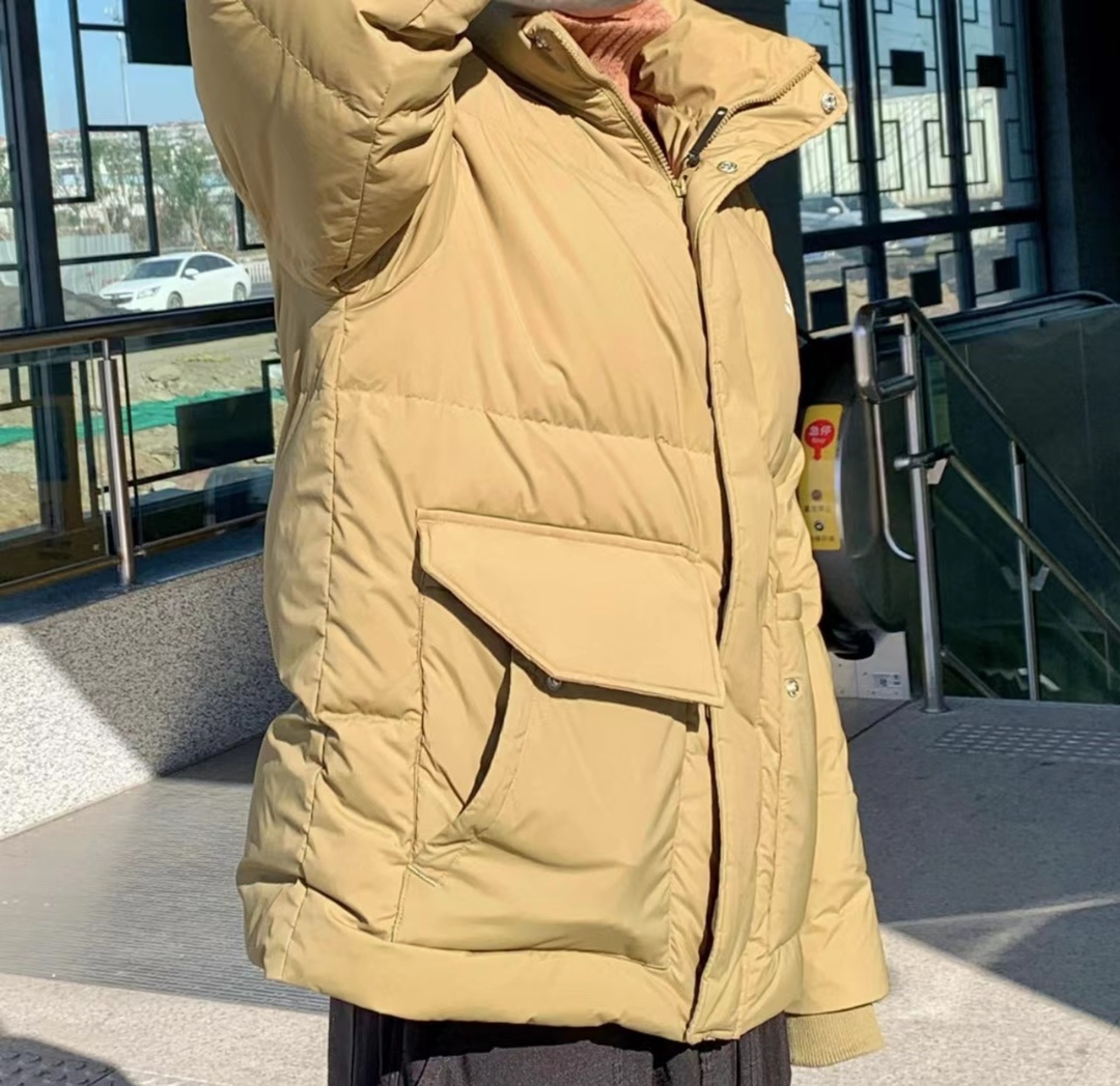 NEW BALANCE solid color large pocket down jacket