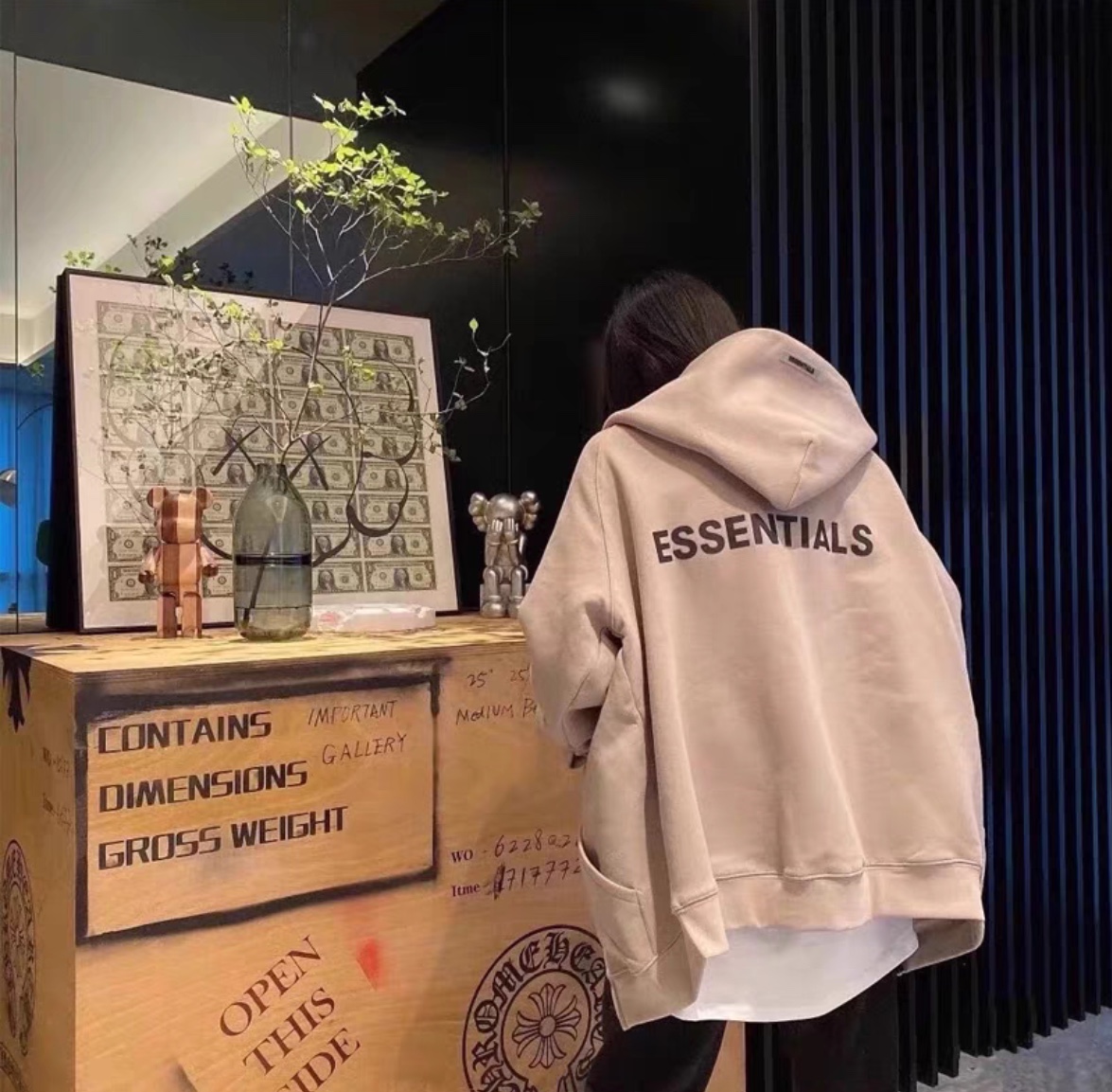 Double Line Back Silicone Lettering Zip Hoodie