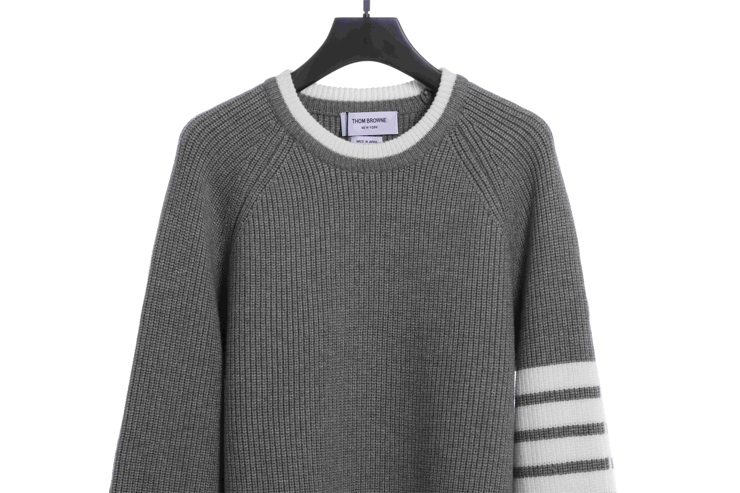 ThomBrowne New Season 22Ss Four-Stripe Pullover Long Sleeve Crewneck Sweater