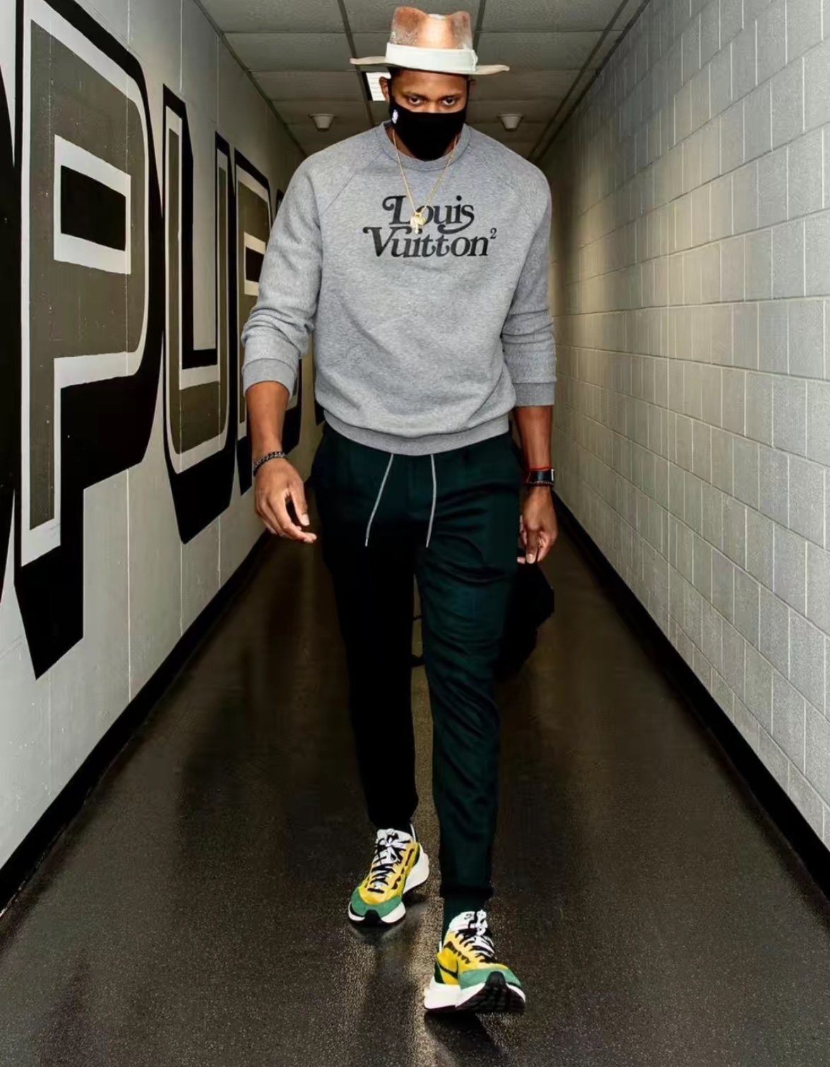 L× Nigo Edition Grey Raglan Sleeve Crew Neck Hoodie