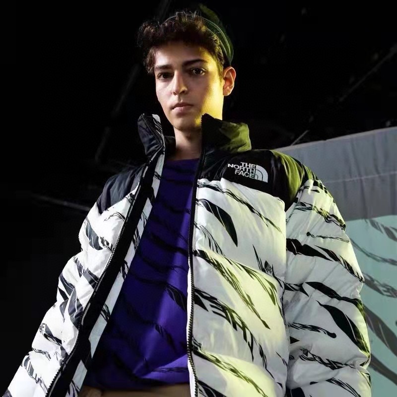 White ‘ZebraLogoPattern’ Down Jacket