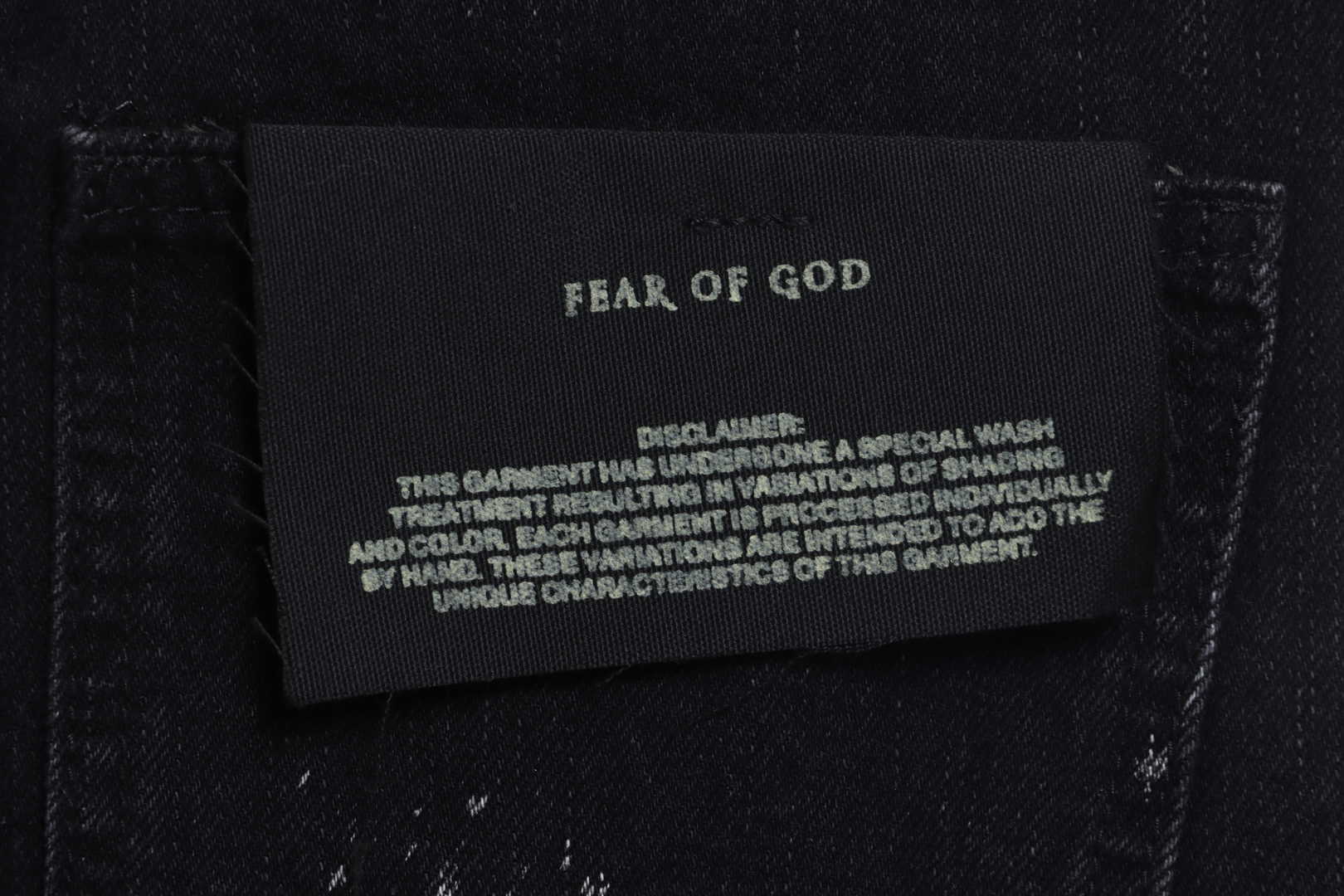 FOG Season 5 Washed Old Black Splashed Ink Slim Fit Small Feet Zipper Jeans