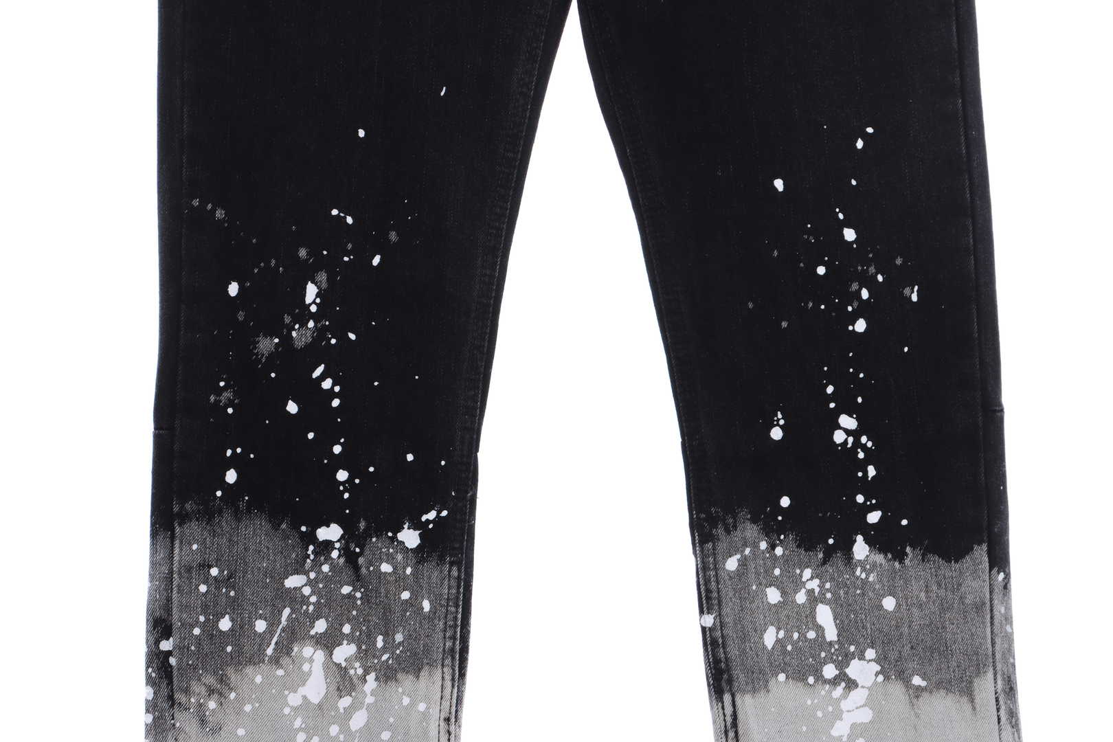 FOG Season 5 Washed Old Black Splashed Ink Slim Fit Small Feet Zipper Jeans