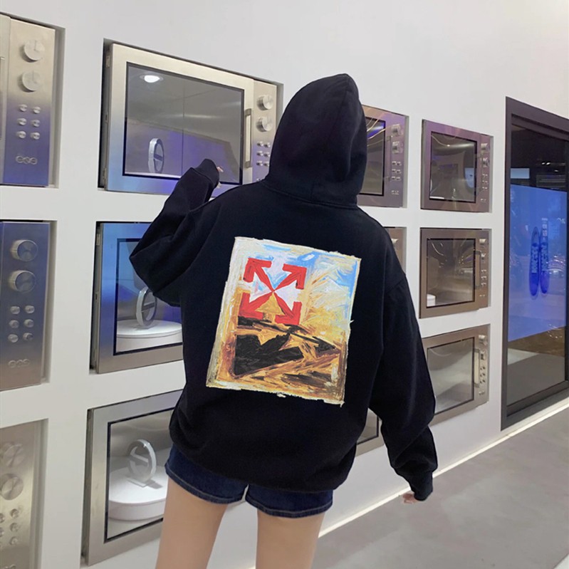 OFFWHITE (OW) environmental limited logo red arrow hoodie