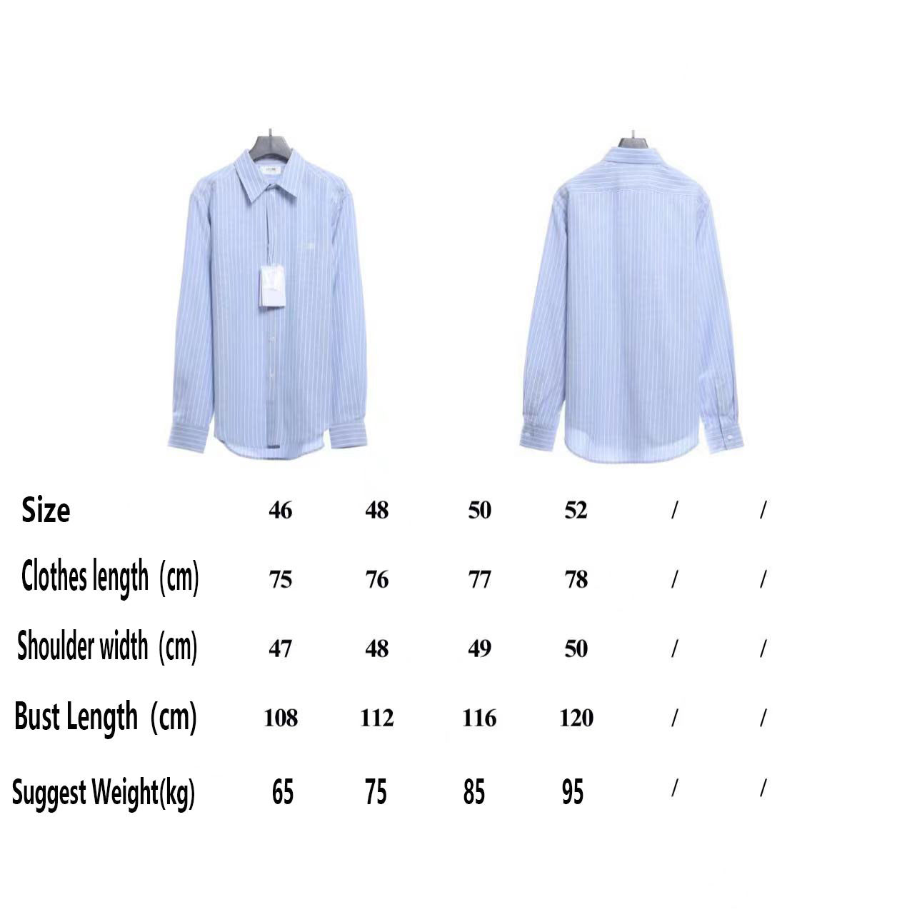 C3 Small Embroidered Vertical Stripe Long Sleeve Shirt