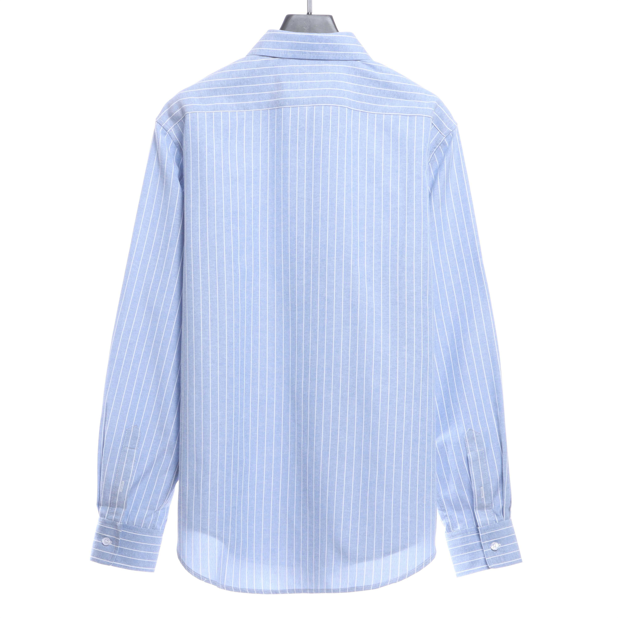 C3 Small Embroidered Vertical Stripe Long Sleeve Shirt