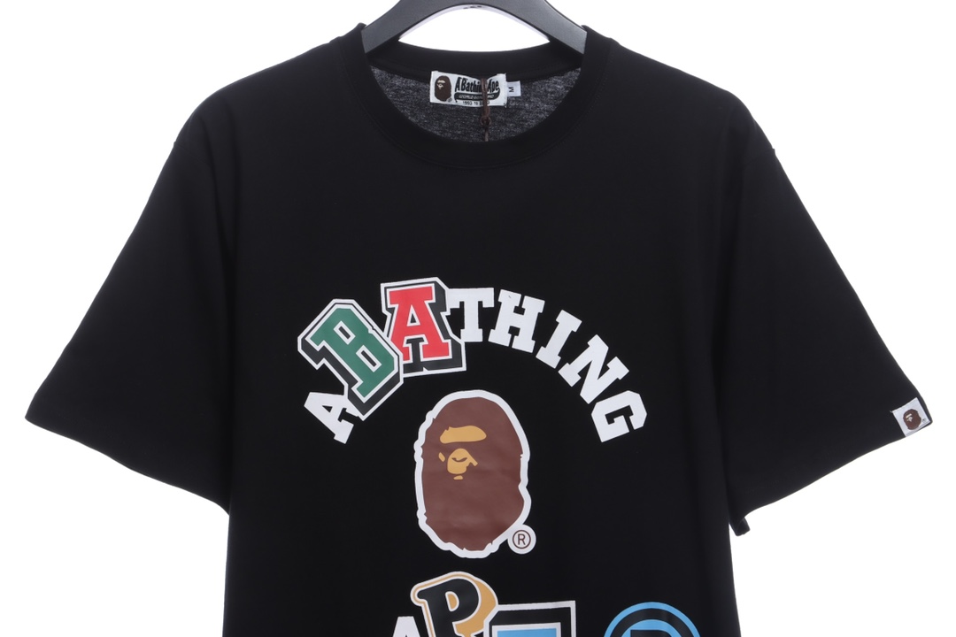 BAPE ape head logo colorful print short sleeves