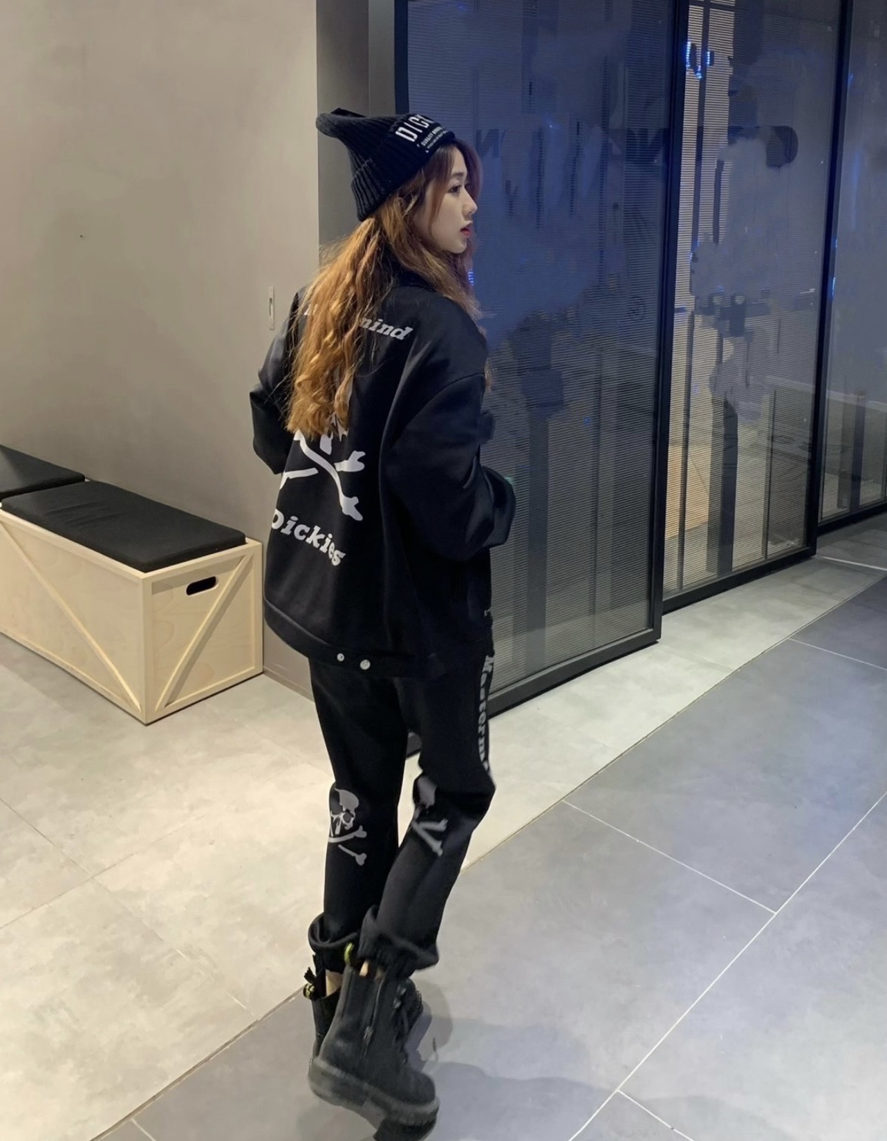 MMJ joint Dickies reflective printed logo trousers