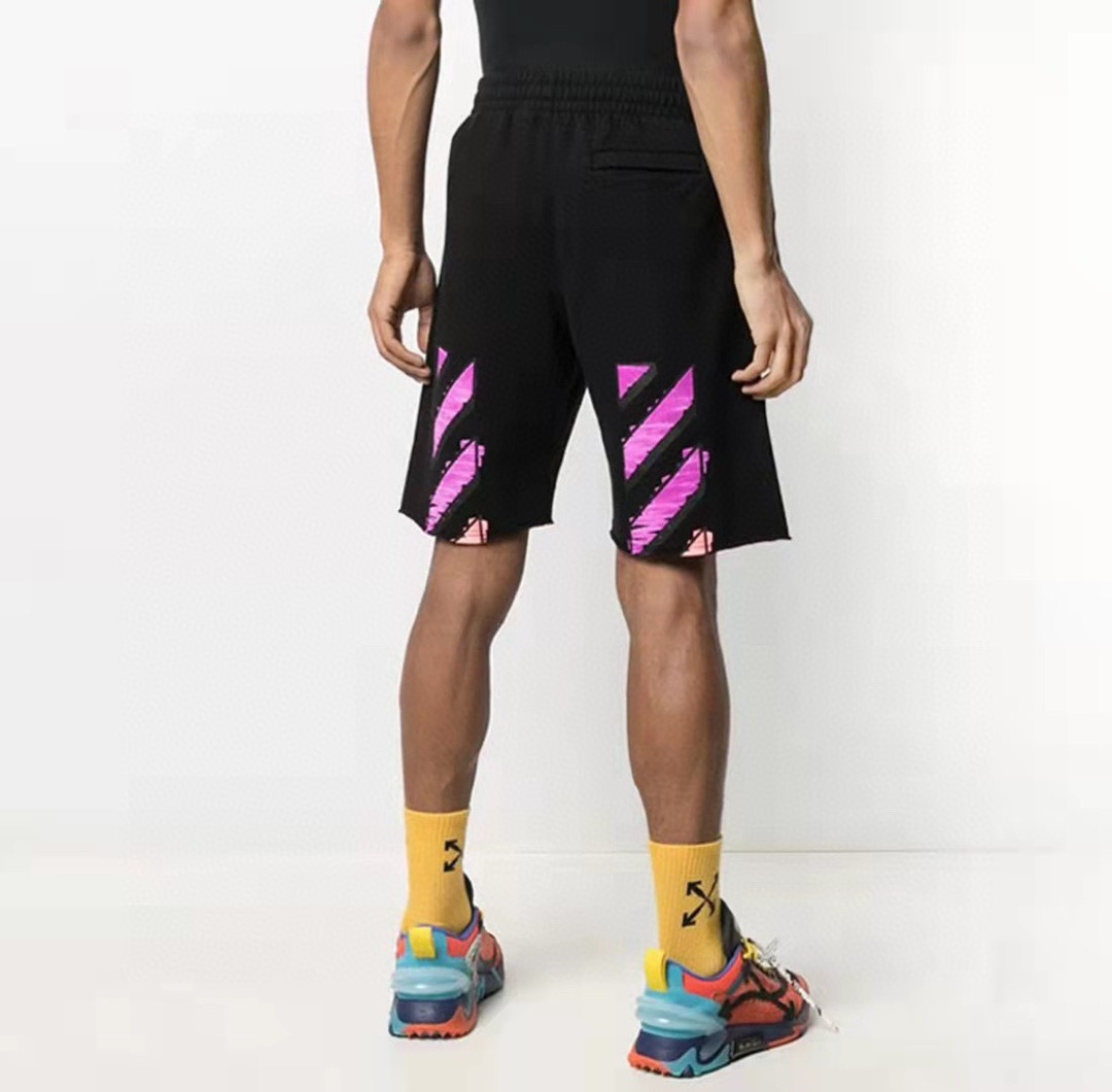 OW purplish red twill shorts