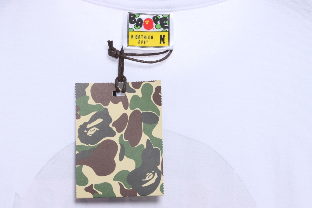 BAPE ape-man initials pattern label printing short sleeves