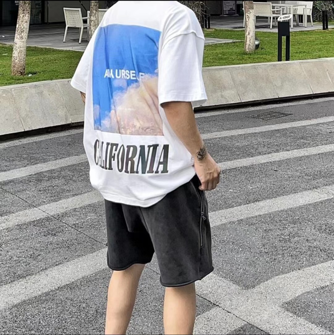 ASK Sky Symphony Reflective Letter Print Short Sleeves