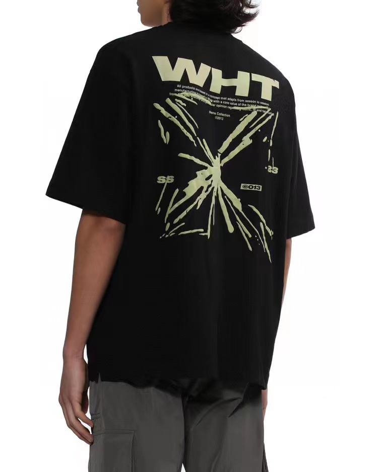 OW Sketch Splashed Ink Arrow Letter Short Sleeves