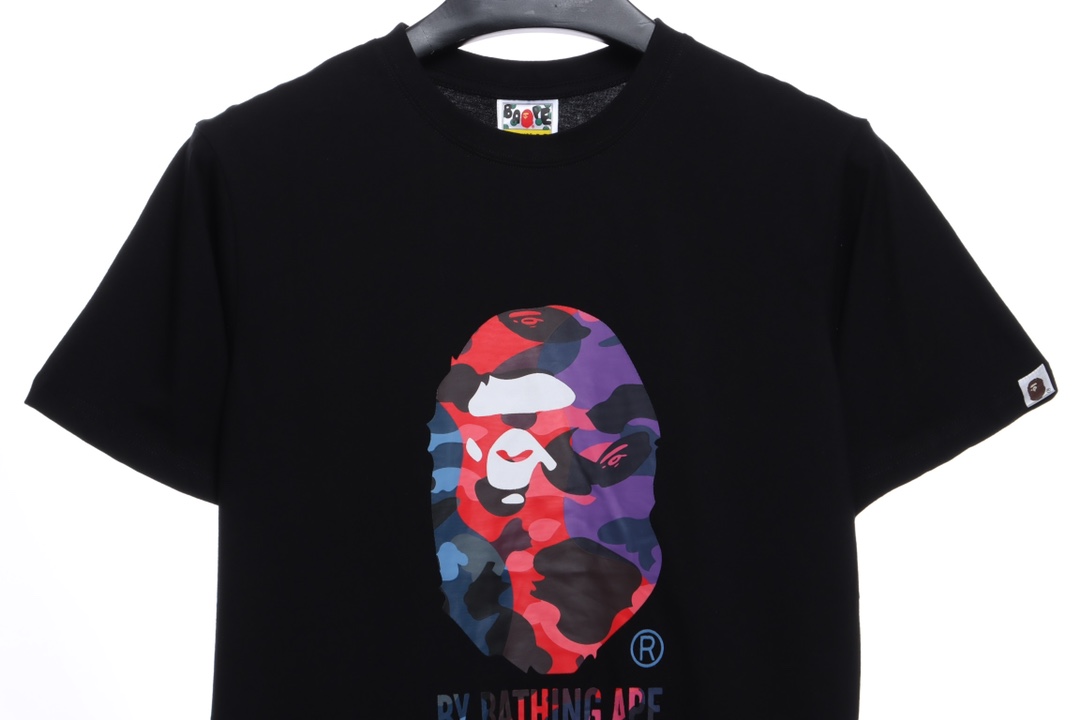 BAPE ape head multicolor block camouflage short sleeves