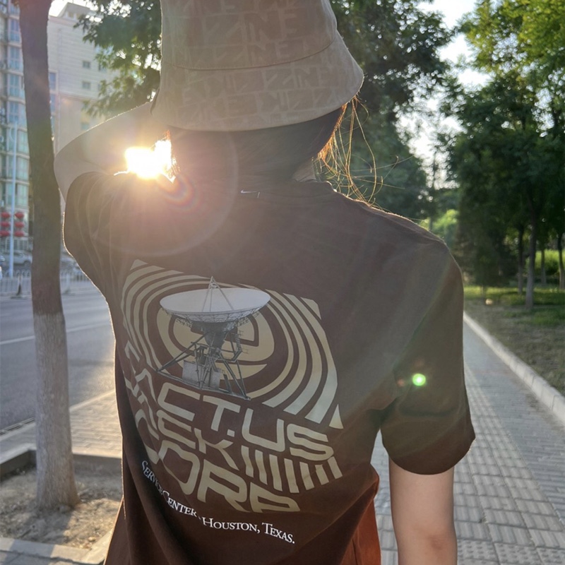 Travis Scott Solid color letter pattern printing short sleeves