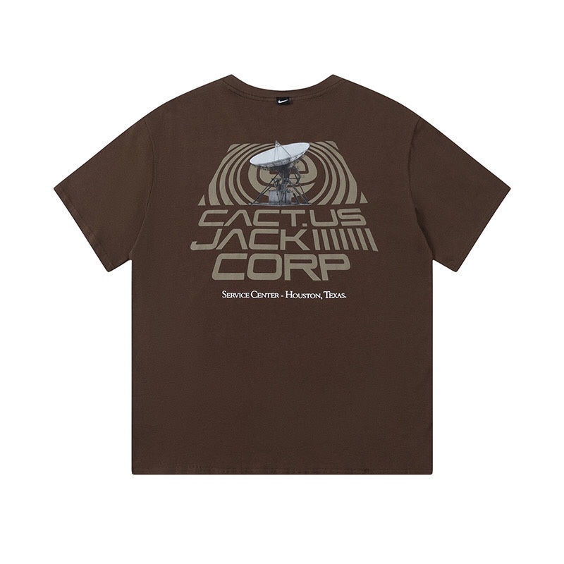 Travis Scott Solid color letter pattern printing short sleeves