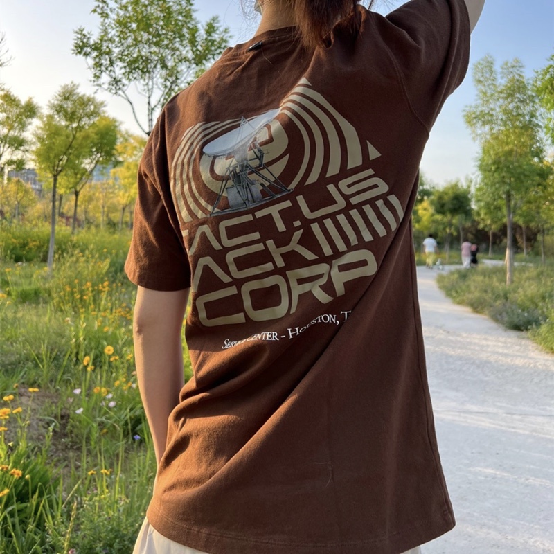 Travis Scott Solid color letter pattern printing short sleeves