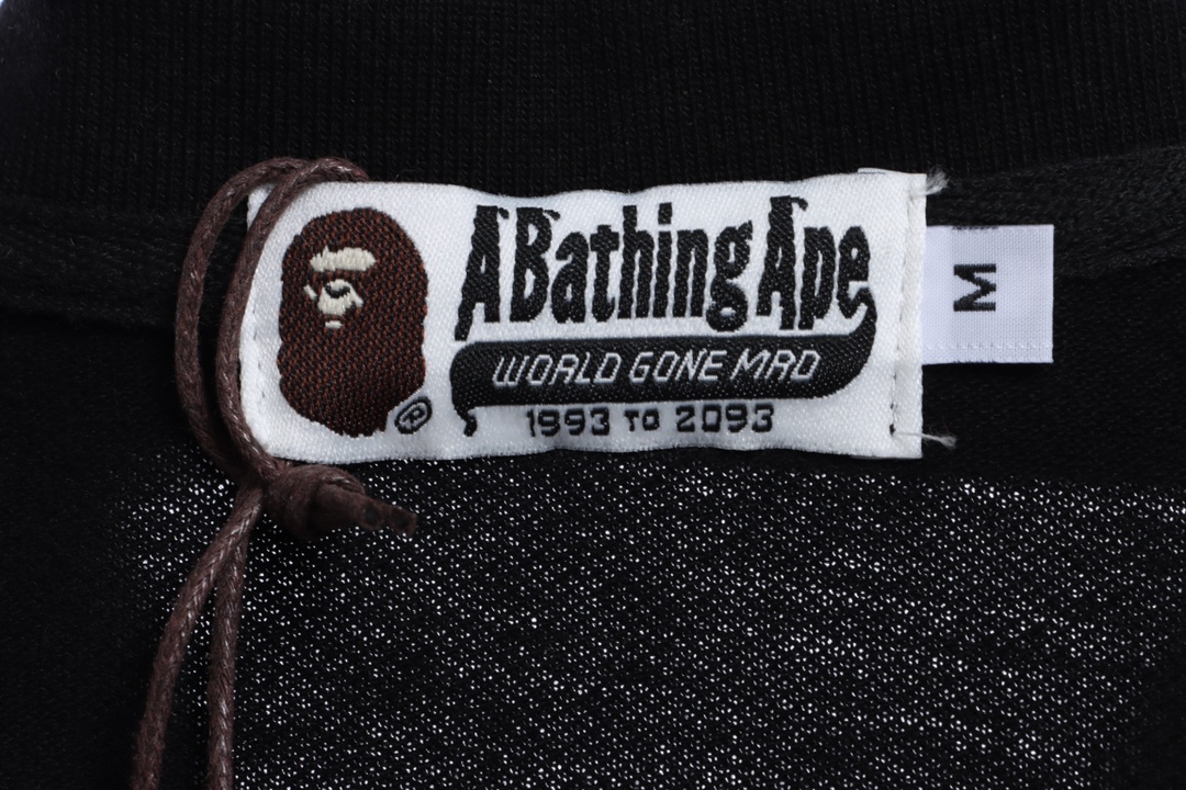 BAPE back colorful letter printing POLO short sleeves