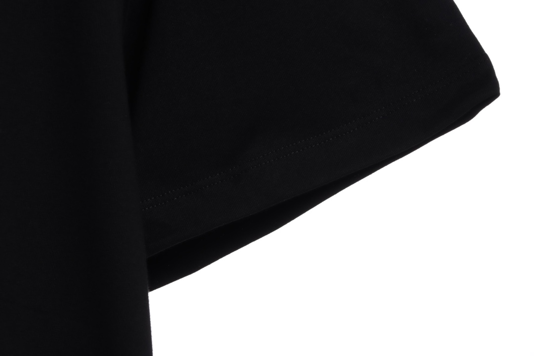 OW embroidery flocking print pattern short sleeve