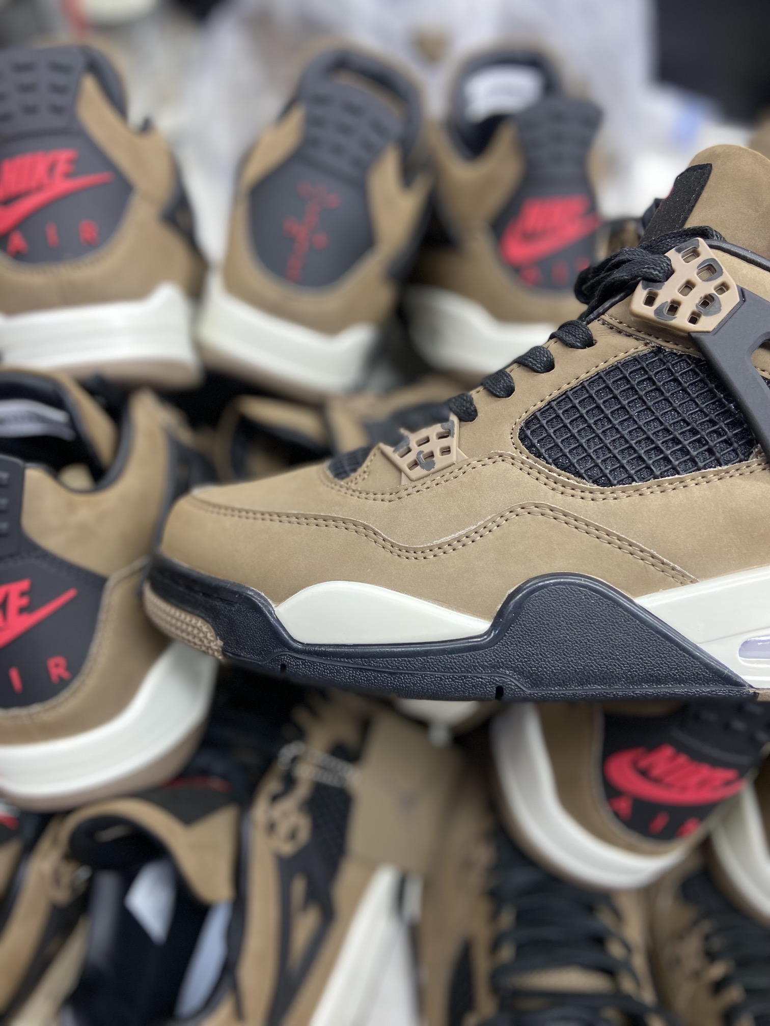 Air Jordan 4 Retro Travis Scott Olive Custom Shoes