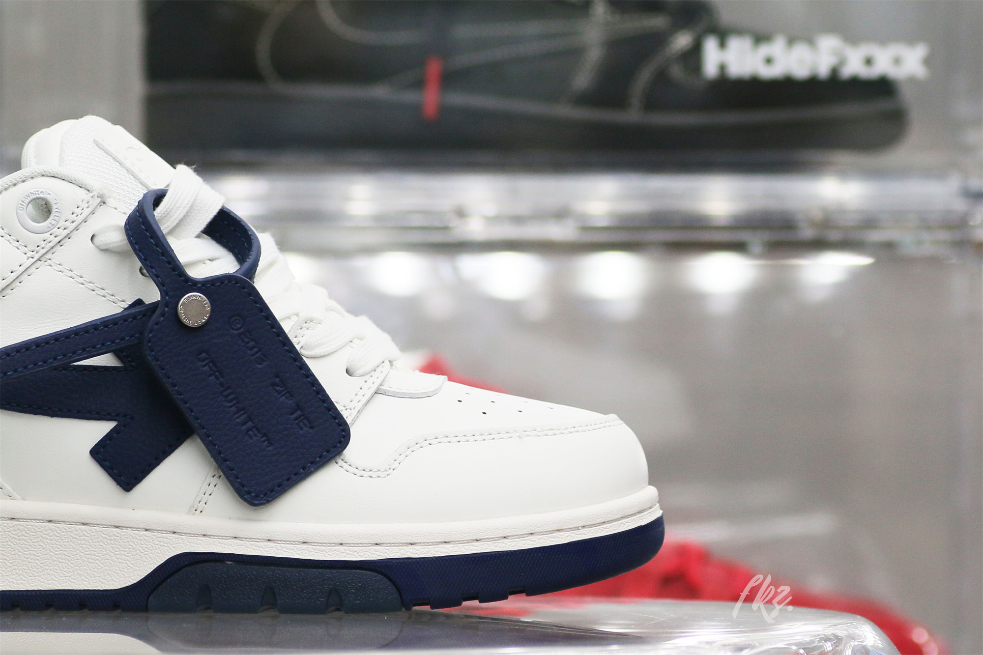 Off-White White Navy Blue Out Of Office Sneaker