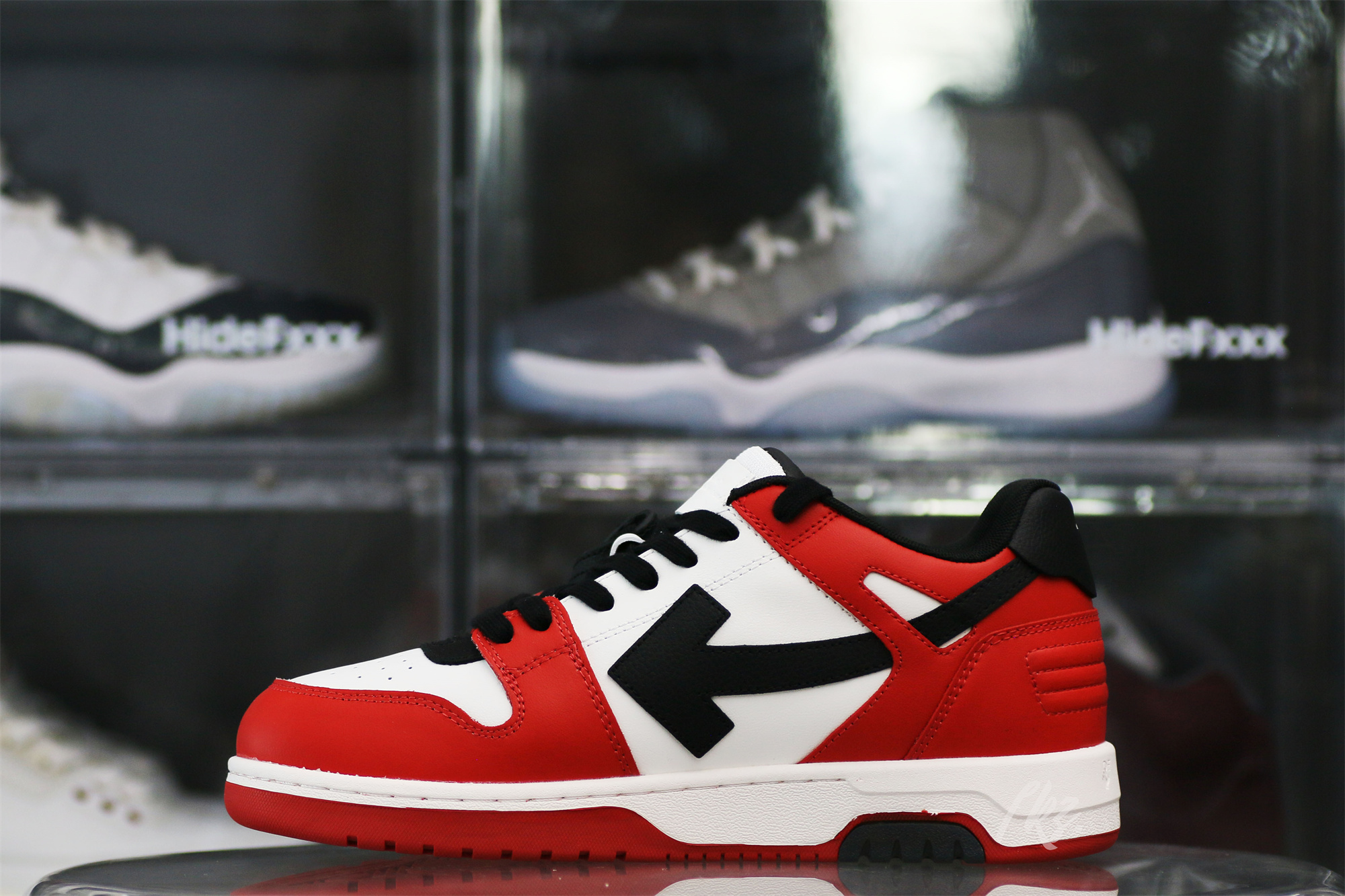 OFF-WHITE White & Black Red ‘Out Of Office’ Sneakers
