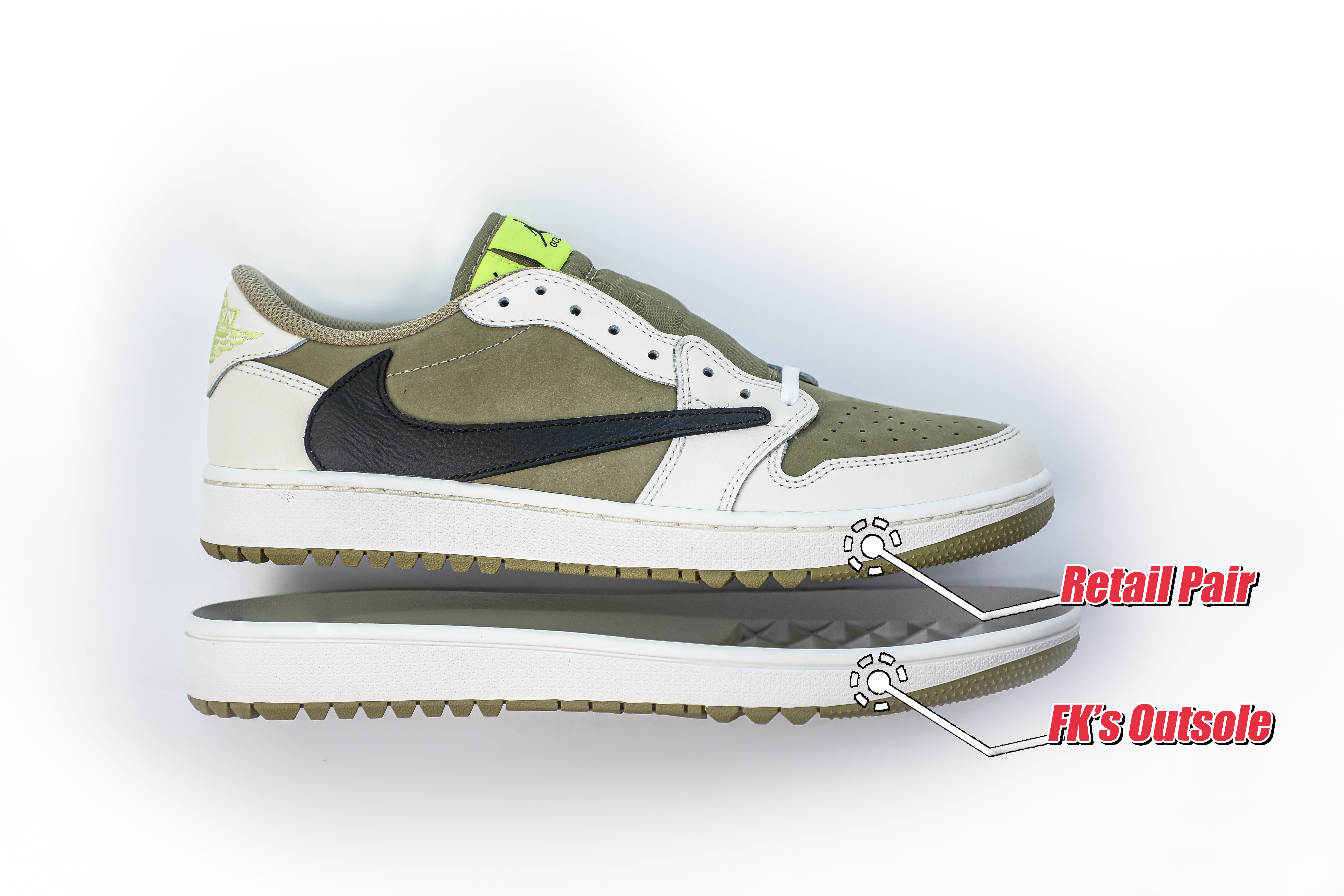 Travis Scott x Air Jordan 1 Low Golf Neutral Olive (LN5 A1)