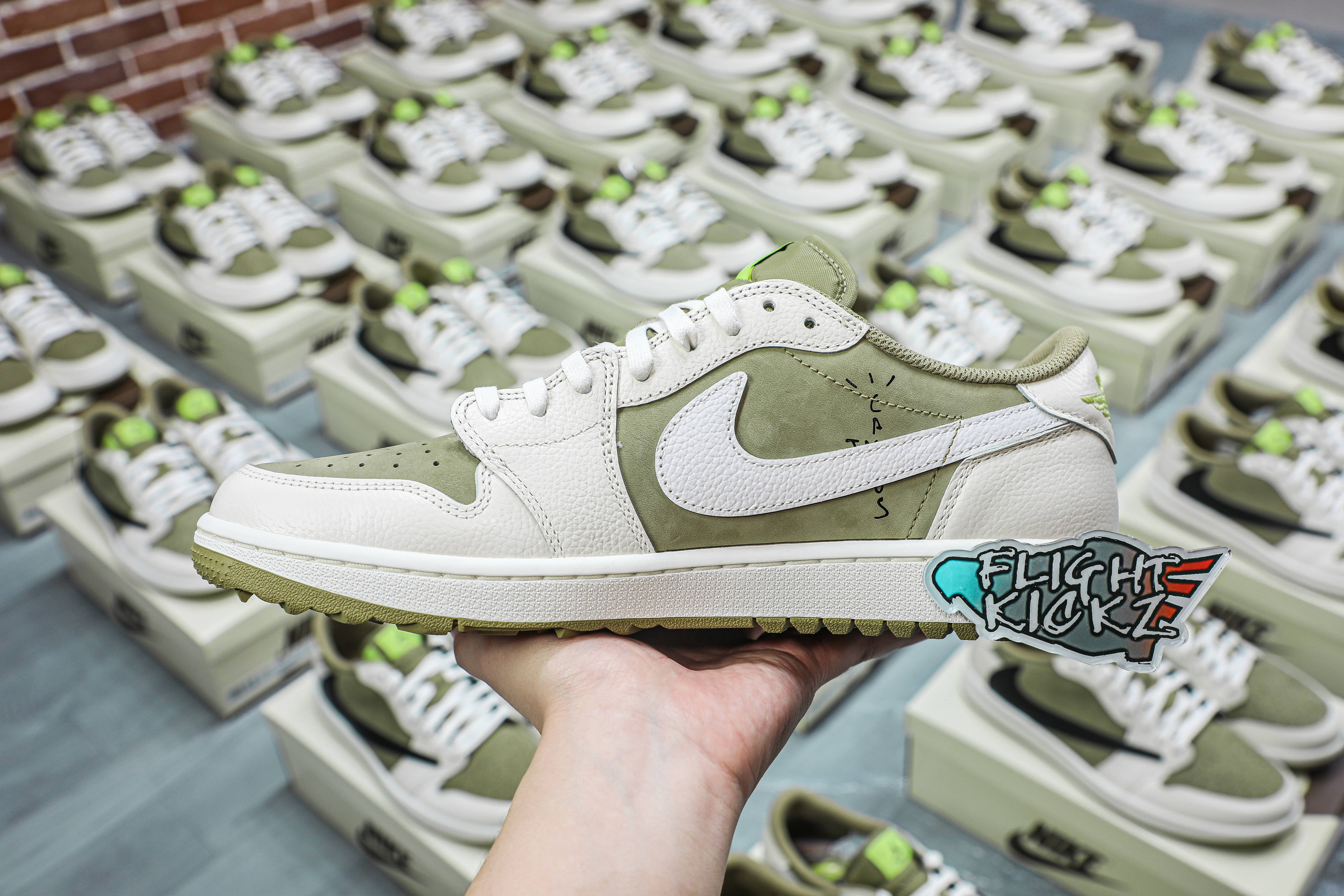 Travis Scott x Air Jordan 1 Low Golf Neutral Olive (LN5 A1)