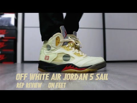 Off White x Air Jordan 5 Retro Sail/Plot twist (LN5 A1 Batch)