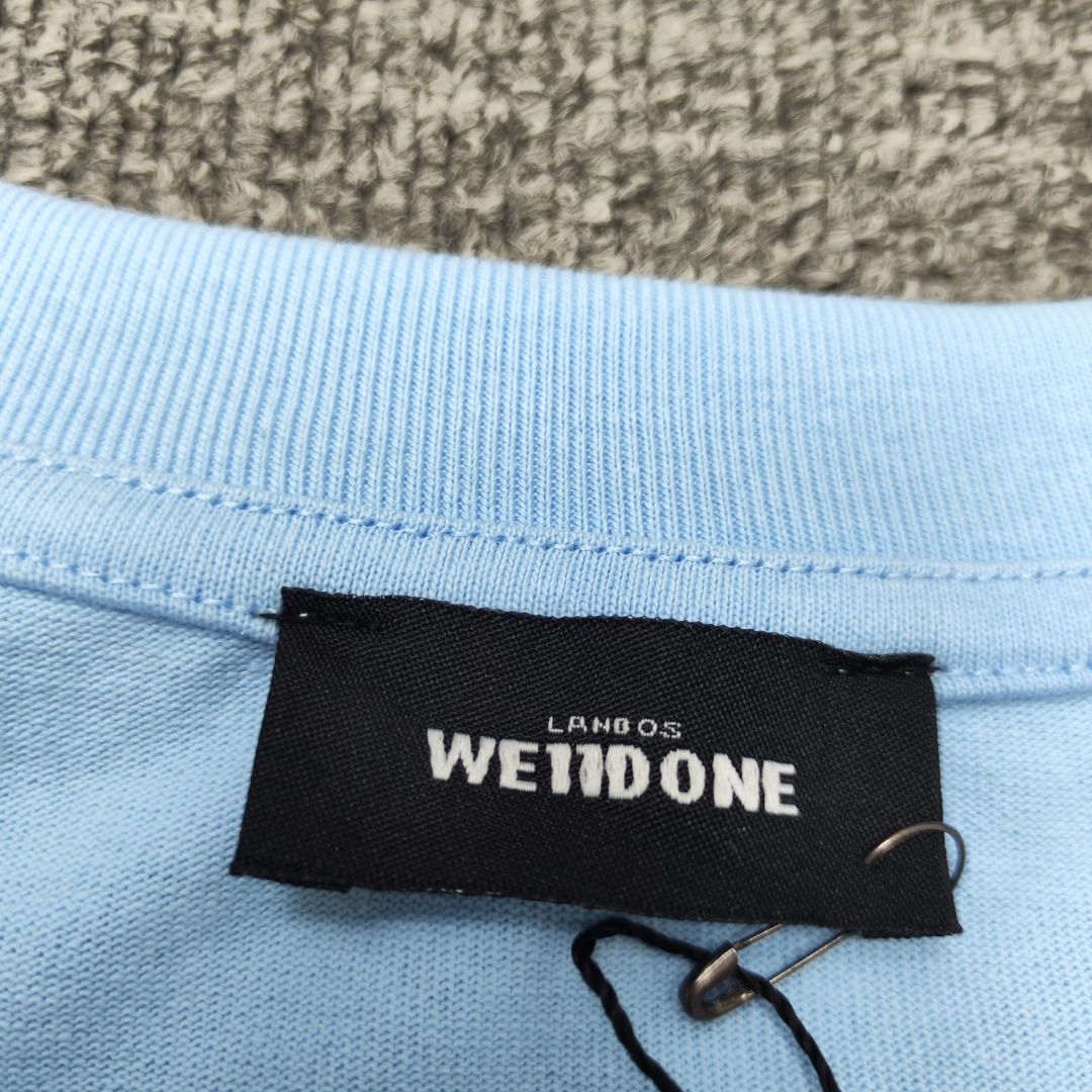 WE11D0NE Embroidered Logo Simple Color T-Shirt