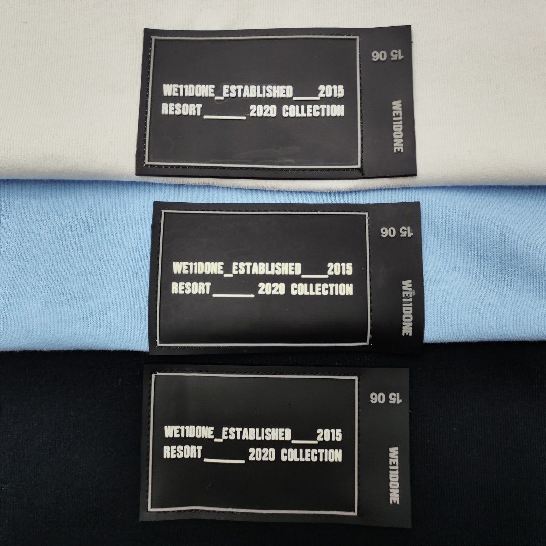 WE11D0NE Embroidered Logo Simple Color T-Shirt