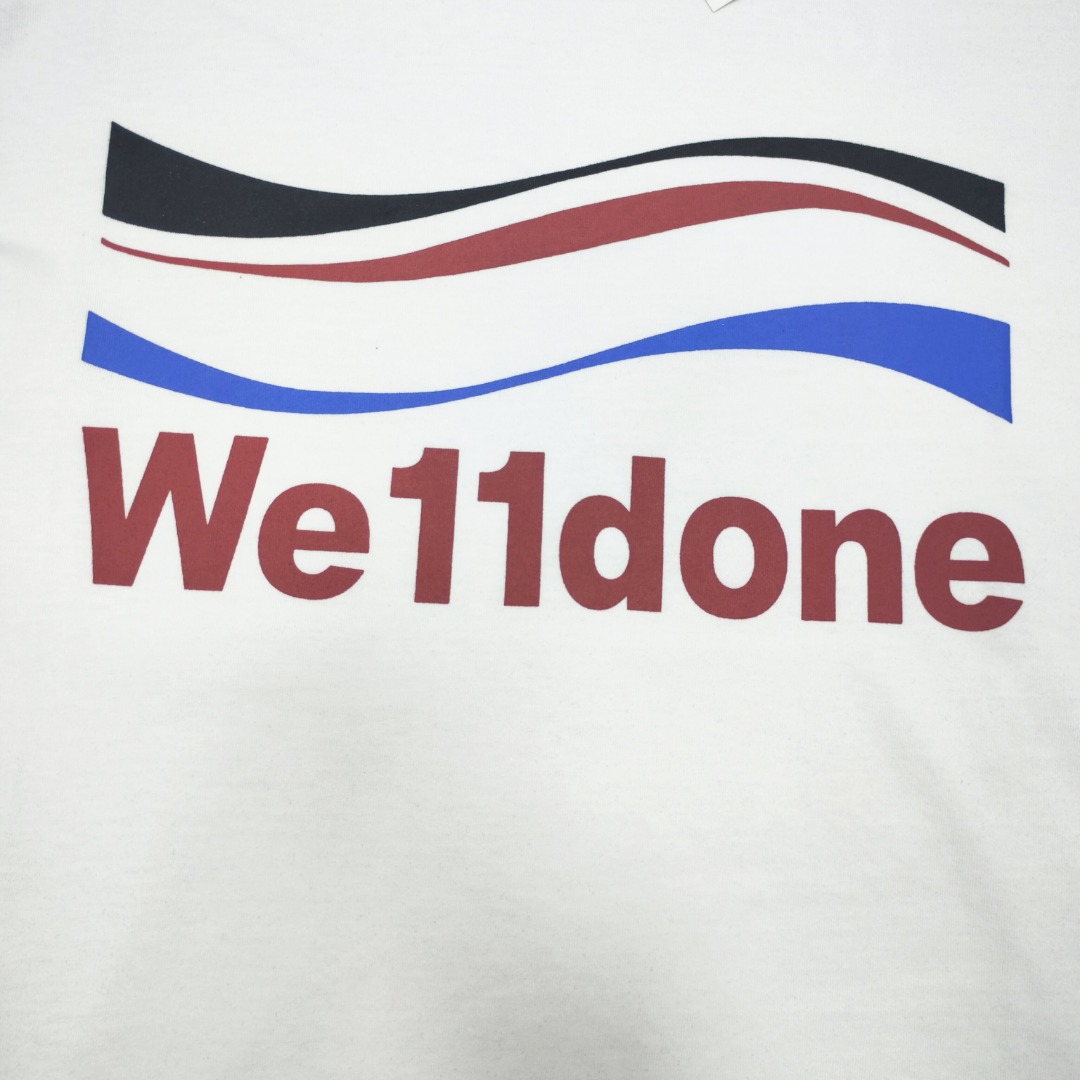WE11D0NETRACK Sea wave with three stripes T-Shirt