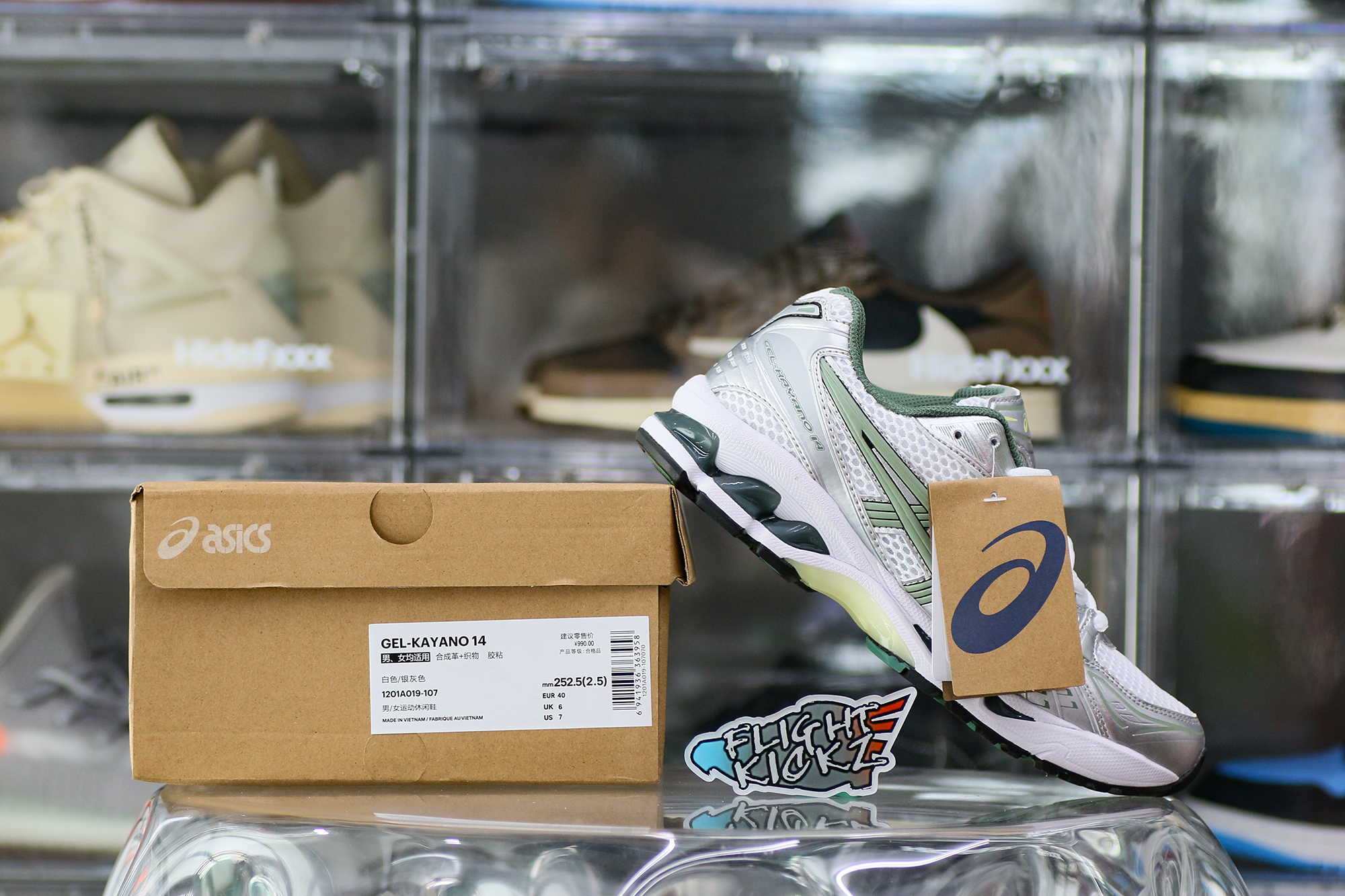 Gel Kayano 14 White Pure Silver Slate Grey Sage