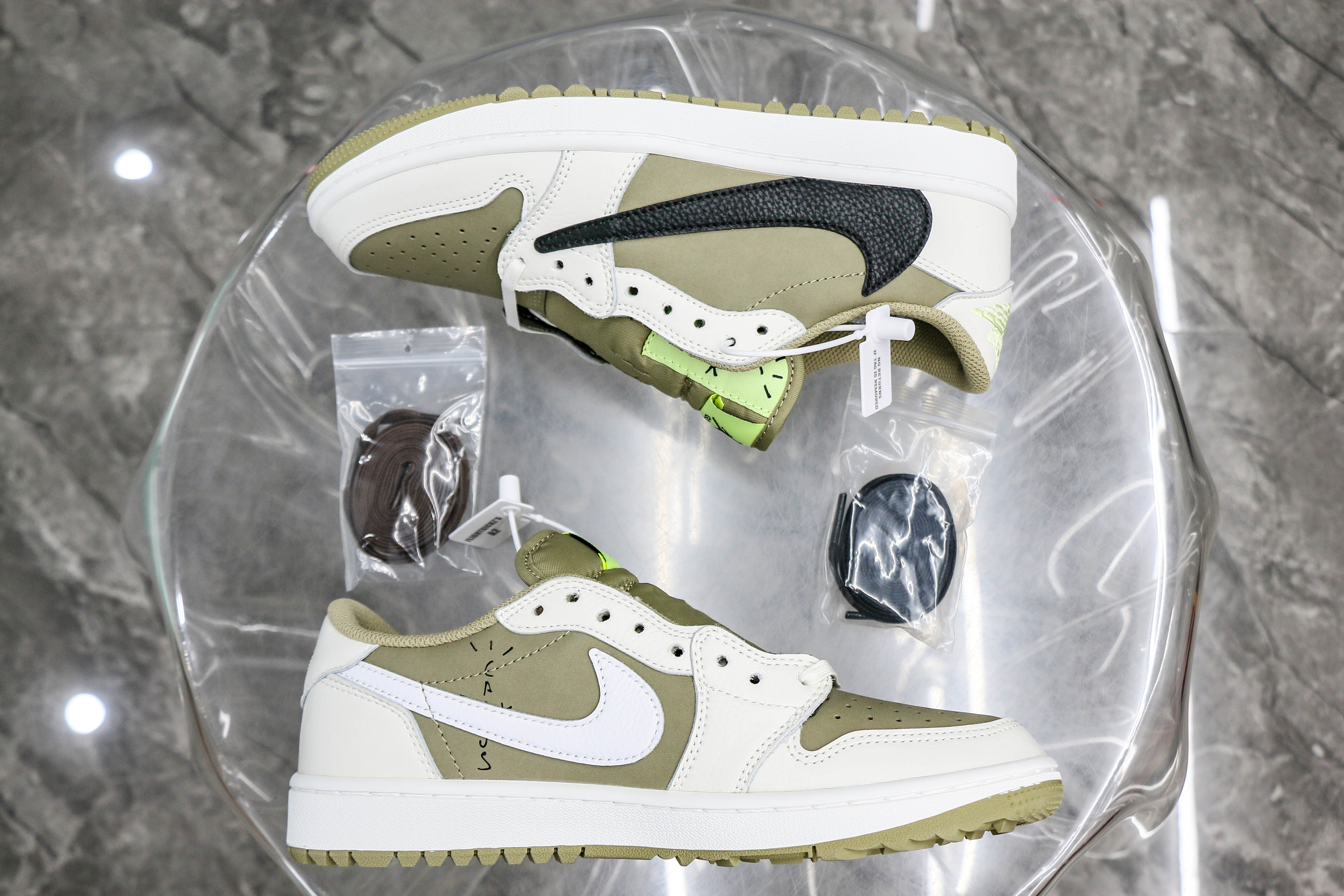 Travis Scott x Air Jordan 1 Low Golf Neutral Olive (A2 Batch)