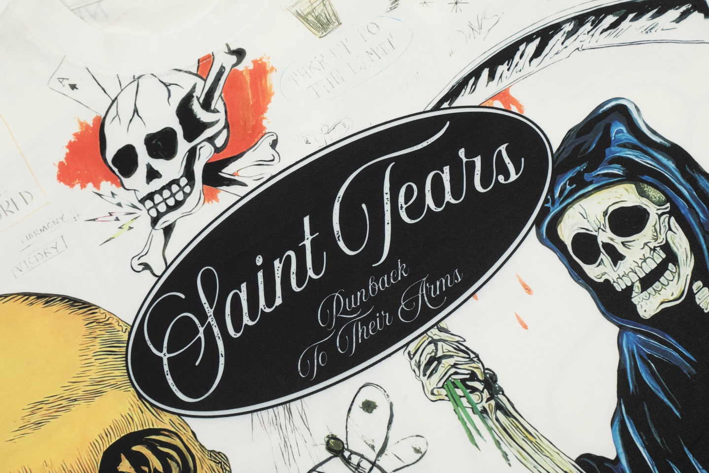 Saint Mich@el Tears Skull Full Print Long Sleeve