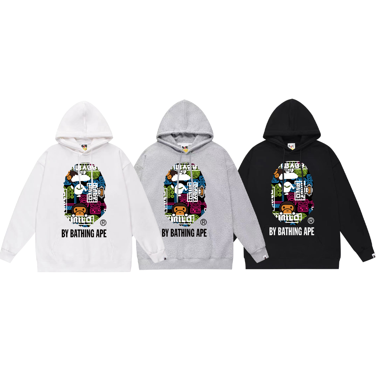 BAPE Ape Head cartoon graphic print hoodie