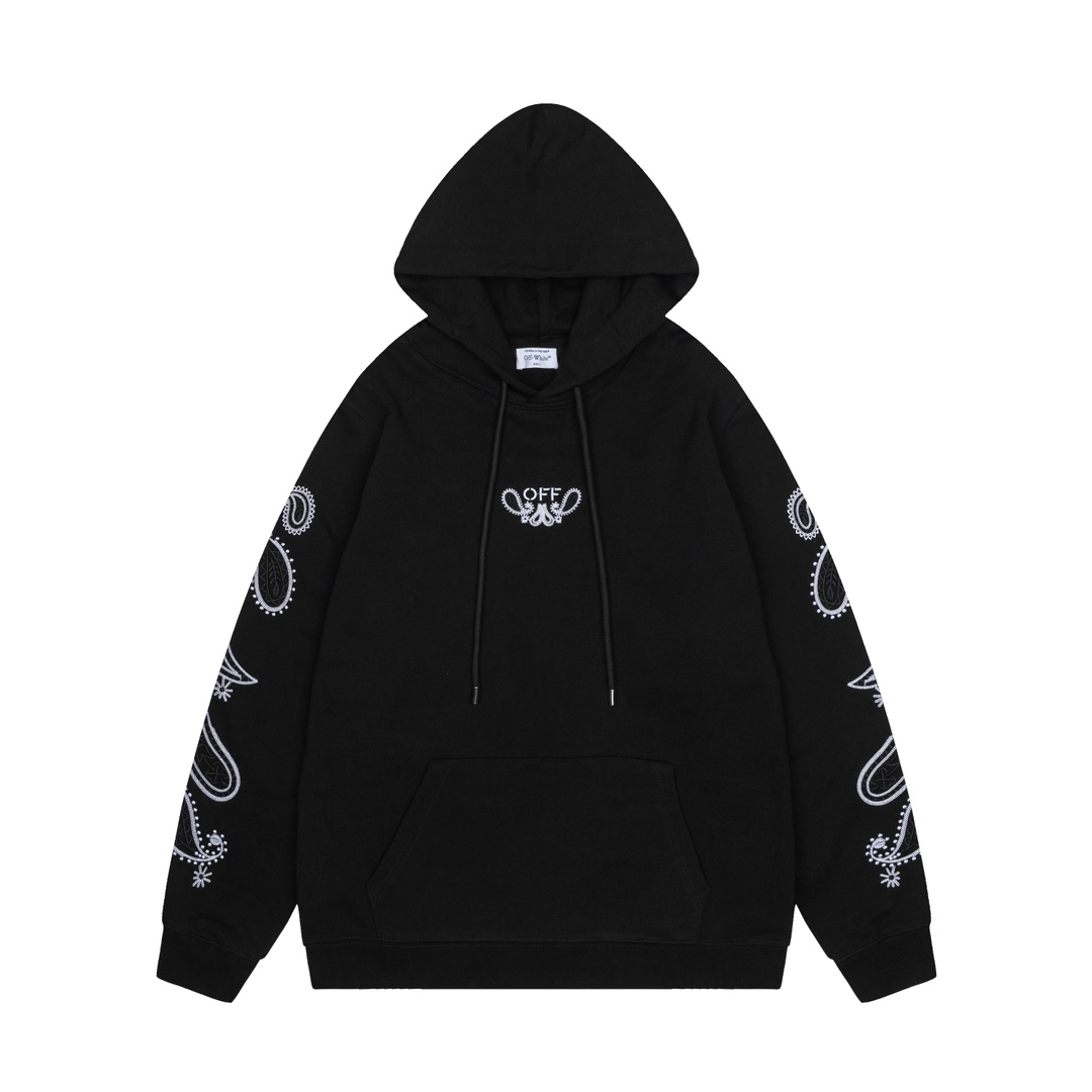 Off-White 24SS new embroidered paisley loose-fit hoodie