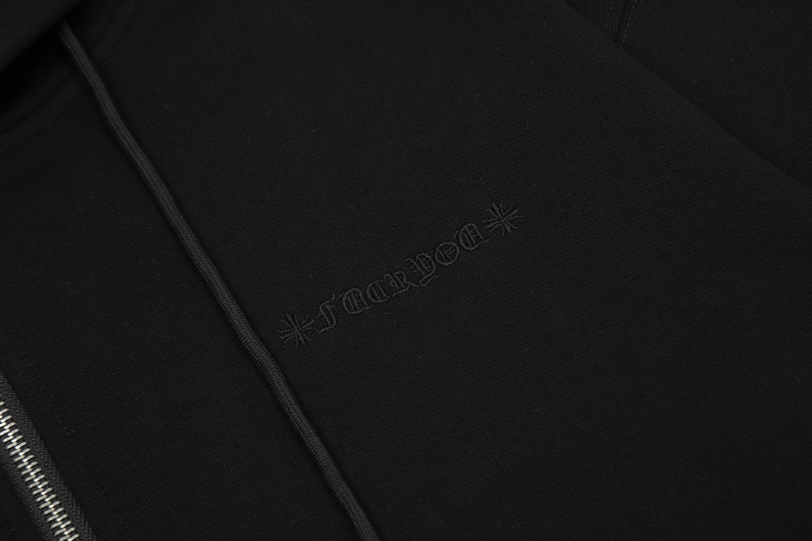 Chrome Hearts black embroidered and printed heavy-duty zip-up hoodie