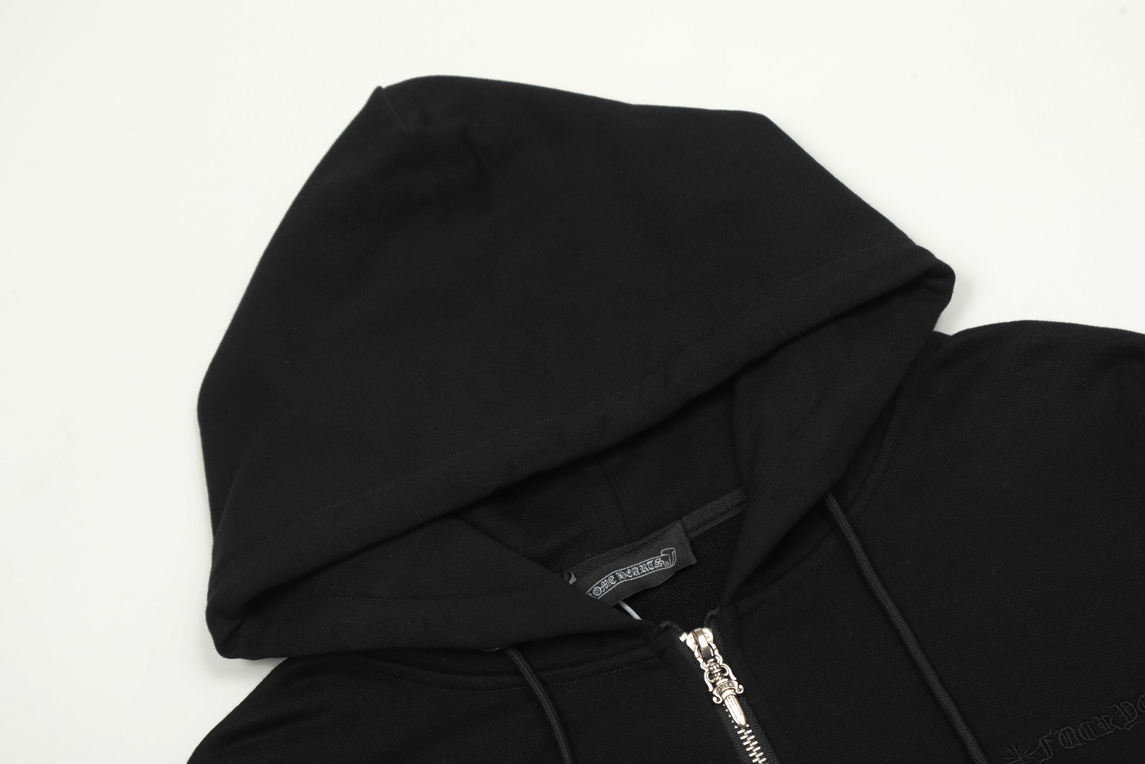 Chrome Hearts black embroidered and printed heavy-duty zip-up hoodie