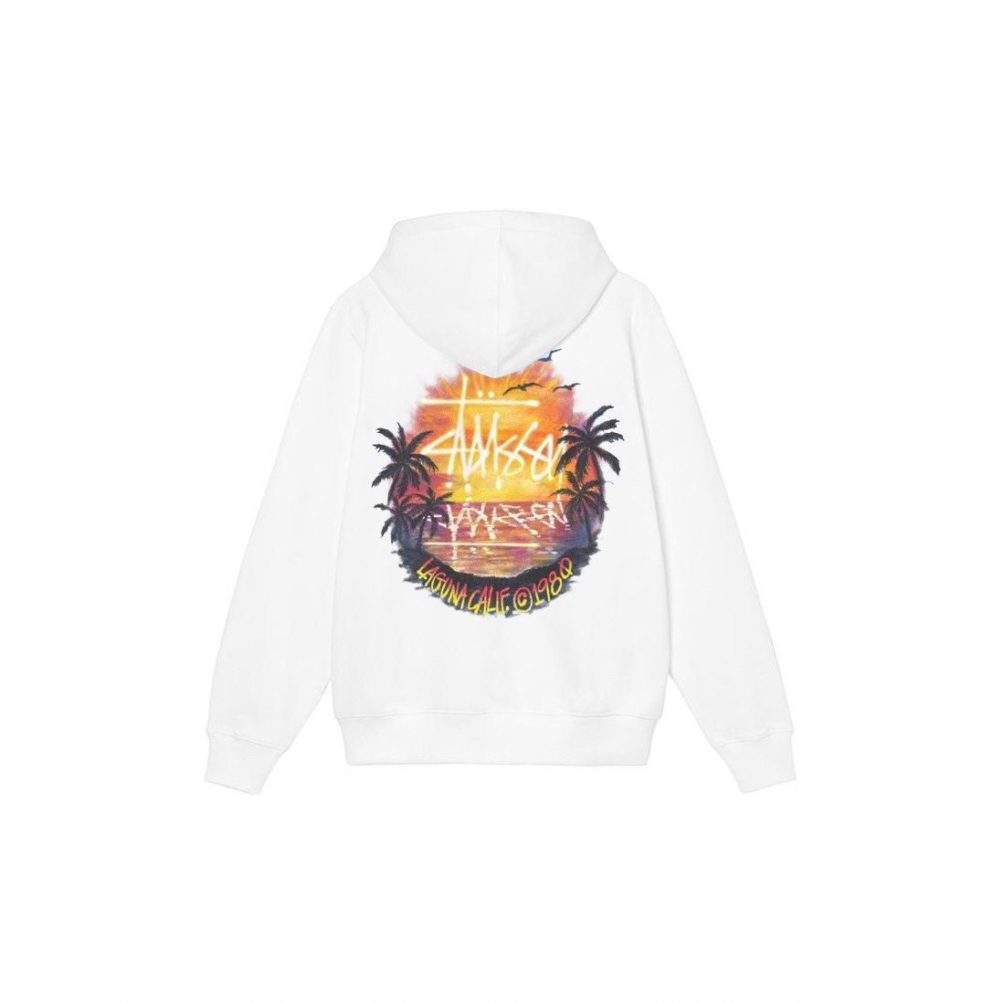 Stu$$y SS24 sunset palm tree scenic graphic print hoodie