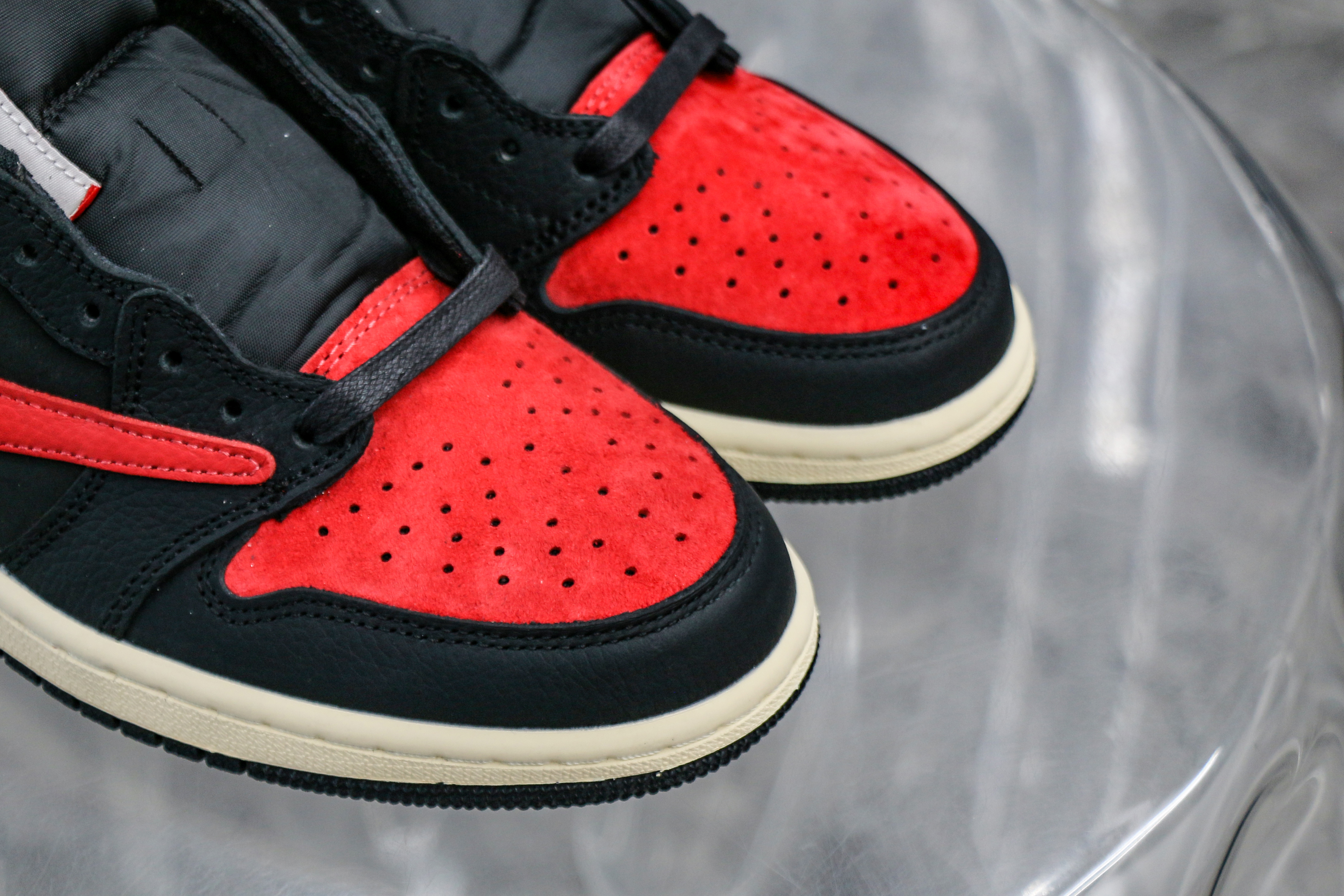 Travis Scott x Air Jordan 1 Low OG Black Red Custom